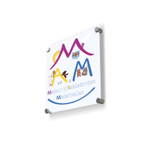 Plaque de porte "MAM" (Maison Assistante Maternelle) plexi